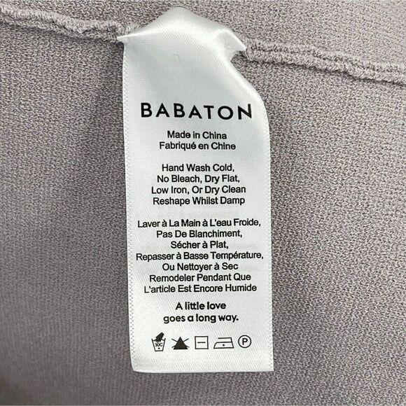 Babaton MacMurray Lilac Fog Kite Back Long Sleeve Crewneck Sweater Women Small - Picture 4 of 5